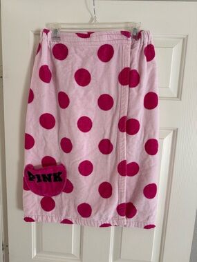 PINK Victoria's Secret Pink Polka Dot Fleece Wrap Skirt